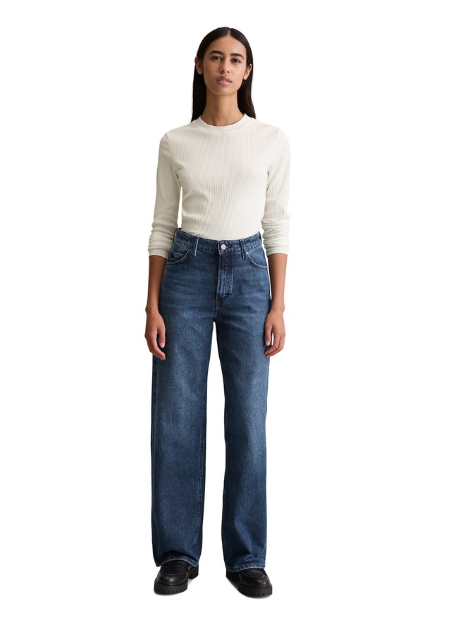 Marc O'Polo DENIM Langarmshirt Rundhalsausschnitt, slim fit, Bio-Baumwolle