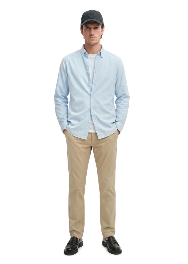 Marc O'Polo Langarmhemd regular fit aus Bio-Baumwolle, Button-down-Kragen, mit Struktur