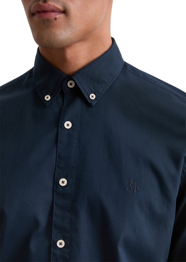 Marc O'Polo Langarmhemd regular fit aus Bio-Baumwolle, Button-down-Kragen, mit Struktur