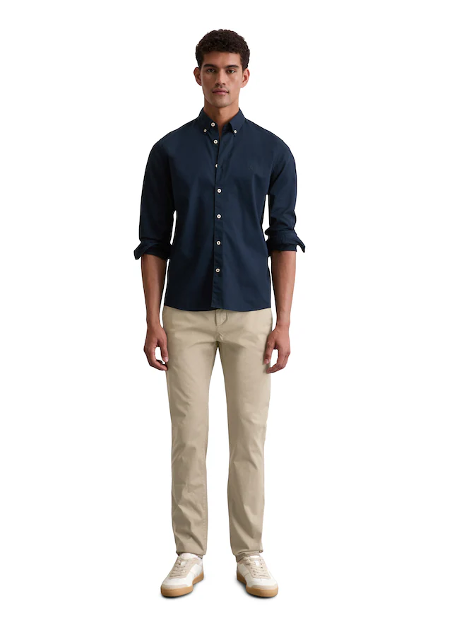 Marc O'Polo Langarmhemd regular fit aus Bio-Baumwolle, Button-down-Kragen, mit Struktur