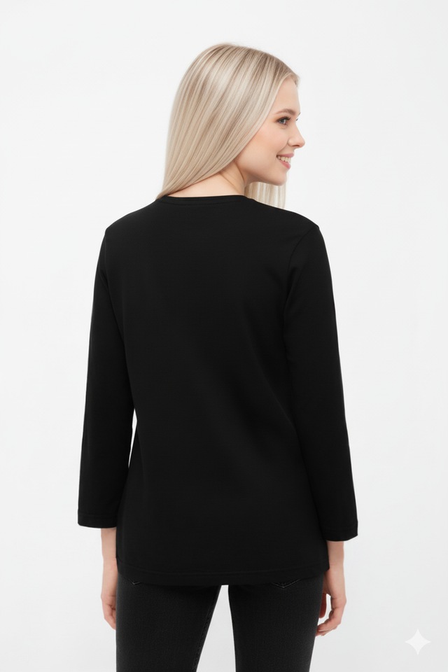 Bench. 3/4-Arm-Shirt »ROMILEY« tailliertes Basic mit 3/4 Arm und Logoprint im Metallic-Holo Stil