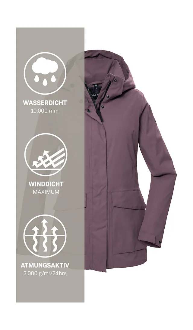 G.I.G.A. DX by killtec Funktionsjacke »GS 54 WMN JCKT« Wasserdicht, atmungsaktiv, recycelte Materialien, abnehmbare Kapuze