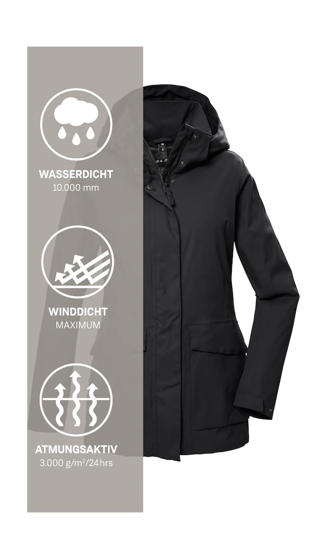 G.I.G.A. DX by killtec Funktionsjacke »GS 54 WMN JCKT« Wasserdicht, atmungsaktiv, recycelte Materialien, abnehmbare Kapuze