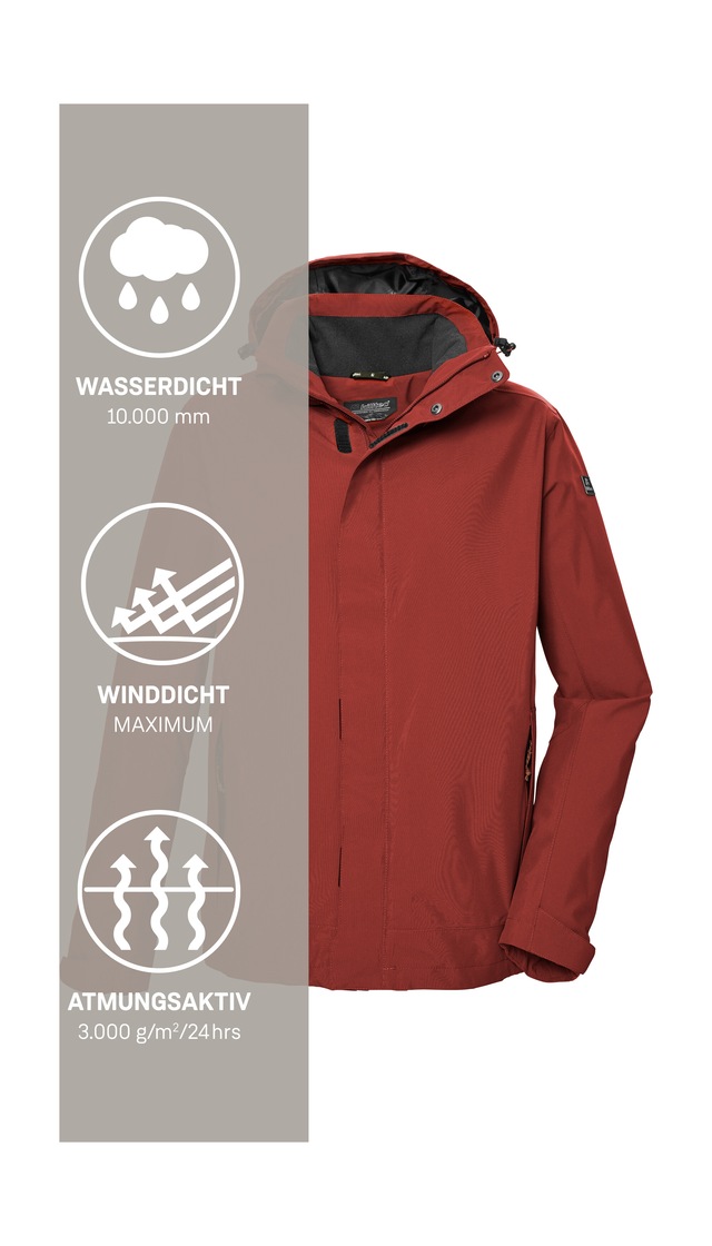Killtec Funktionsjacke »KOS 87 MN JCKT« Wasser- und winddicht, atmungsaktiv, abnehmbare Kapuze