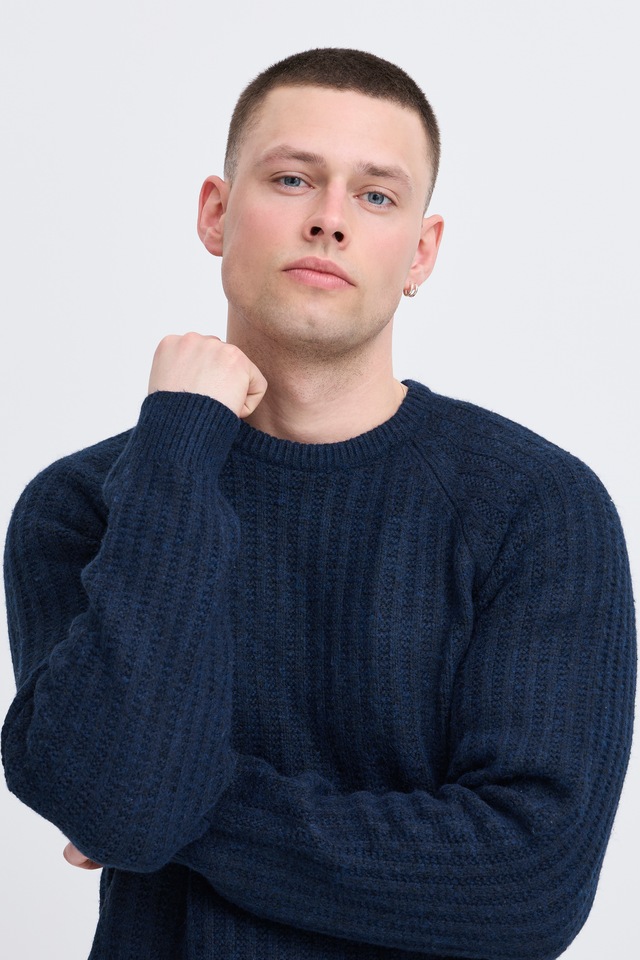 Blend Strickpullover »BHDEXTER CREW« Regular Fit, mit Rippbündchen am Rumpfabschluss, pflegeleicht