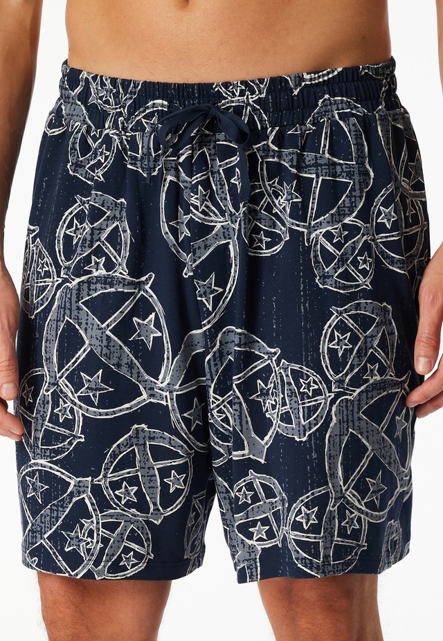 Schiesser Pyjamashorts »Schiesser 150 Years« seitliche Taschen, Allover-Druck, Baumwolle