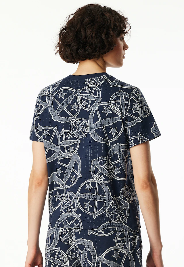 Schiesser T-Shirt »Schiesser 150 Years« Allover-Druck, Baumwolle, Loose Fit
