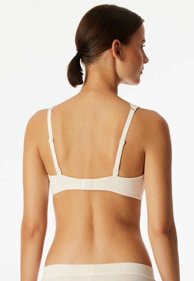 Schiesser Bügelloser BH »Unique Cotton« Spitzenband am Dekolleté, Baumwollmischung, gemoldete Cups