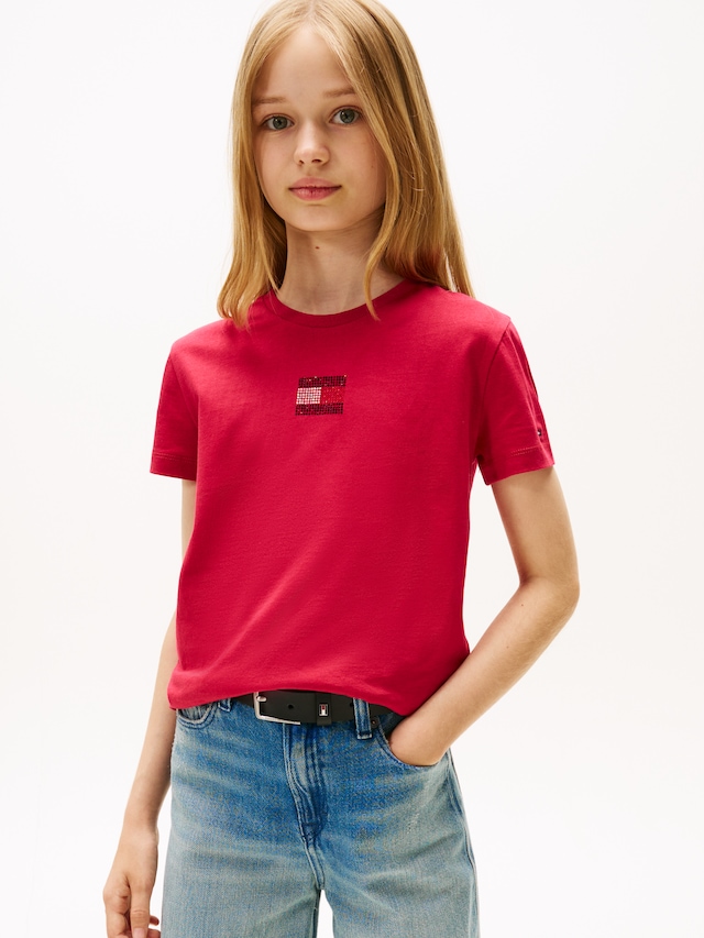 Tommy Hilfiger T-Shirt »RHINE STONE FLAG TEE S/S« Kinder bis 16 Jahre