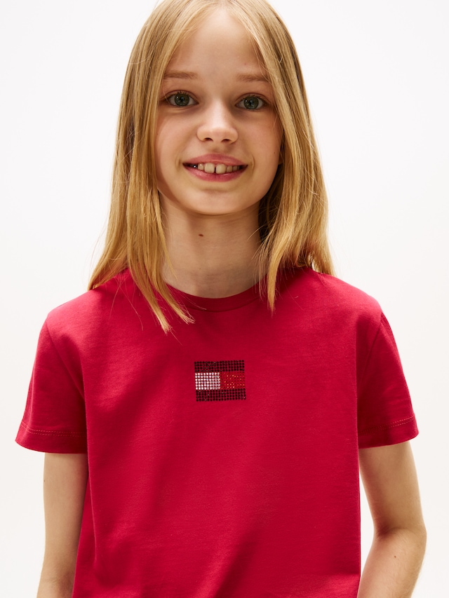 Tommy Hilfiger T-Shirt »RHINE STONE FLAG TEE S/S« Kinder bis 16 Jahre