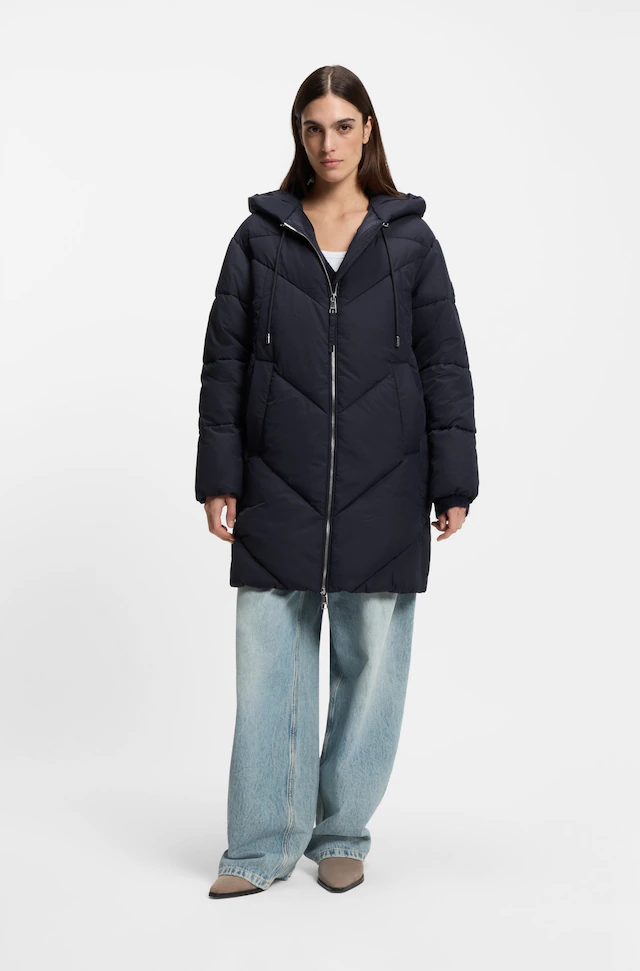 BOSS ORANGE Steppmantel »Piapolly Premium Damenmode« mit Kapuze, Chevron-Steppung