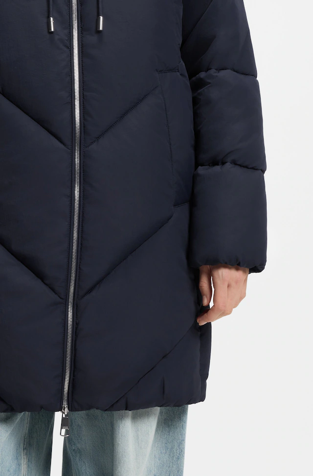 BOSS ORANGE Steppmantel »Piapolly Premium Damenmode« mit Kapuze, Chevron-Steppung