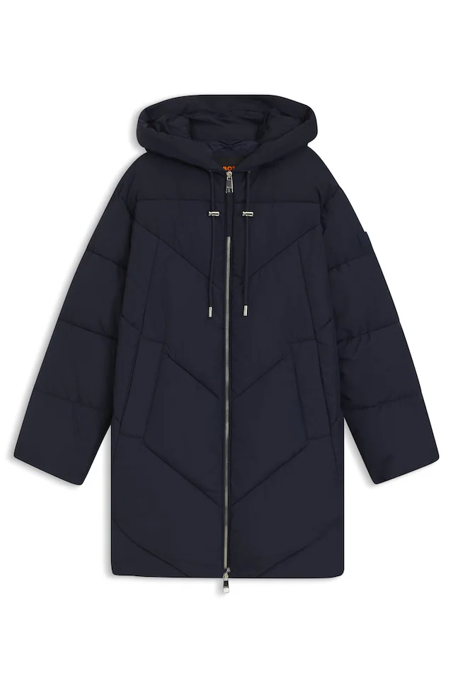 BOSS ORANGE Steppmantel »Piapolly Premium Damenmode« mit Kapuze, Chevron-Steppung