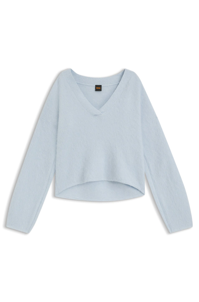 BOSS ORANGE Strickpullover »Fiti Premium Damenmode« mit Alpaka, V-Ausschnitt