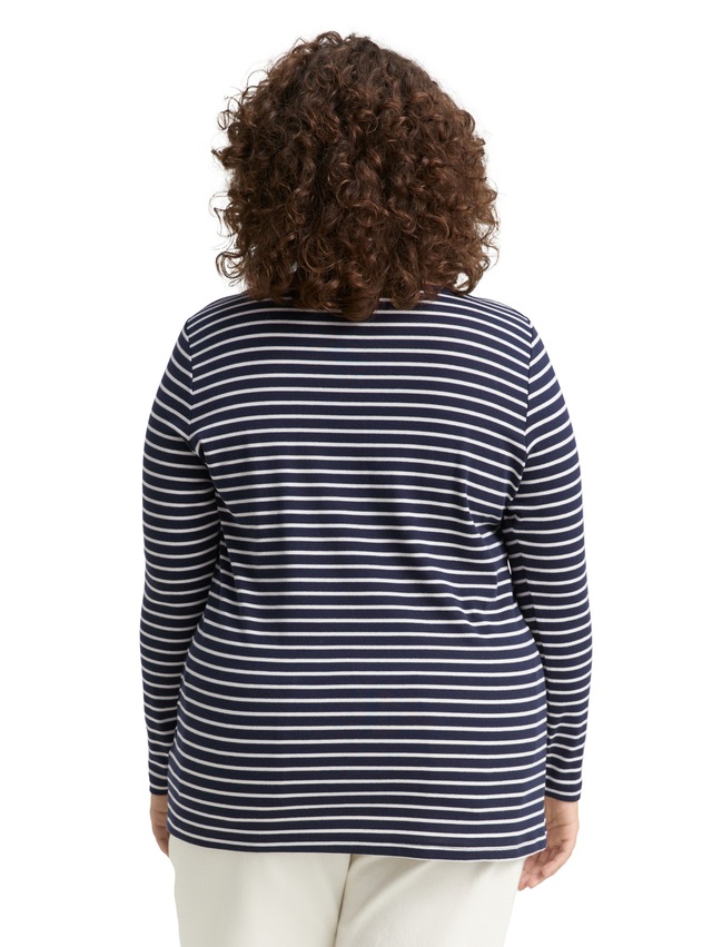 TOM TAILOR PLUS Langarmshirt im Streifen-Design