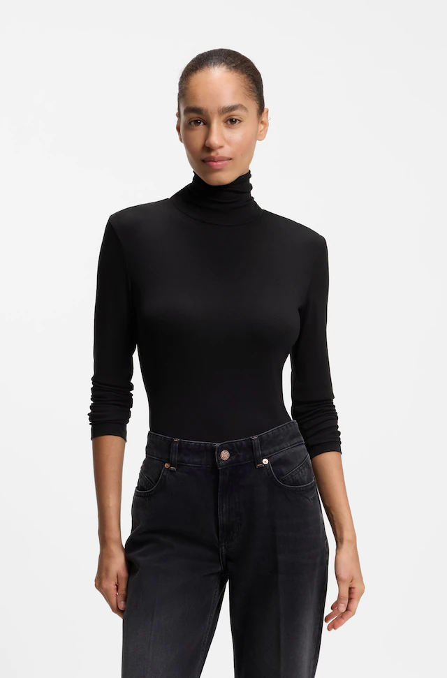 BOSS ORANGE Rollkragenshirt »Eliana Premium Damenmode« mit Turtle Neck, Slim Fit