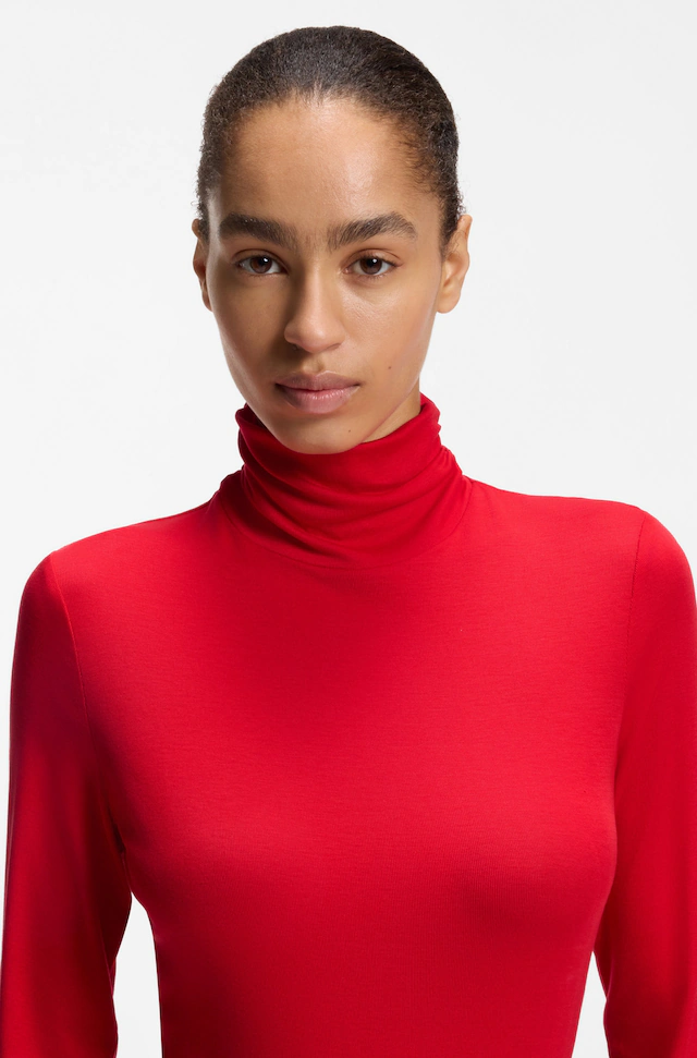 BOSS ORANGE Rollkragenshirt »Eliana Premium Damenmode« mit Turtle Neck, Slim Fit