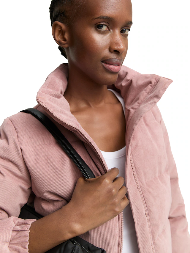 TOM TAILOR Denim Steppjacke ohne Kapuze mit Stehkragen