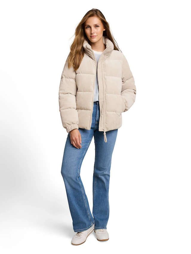 TOM TAILOR Denim Steppjacke ohne Kapuze mit Stehkragen