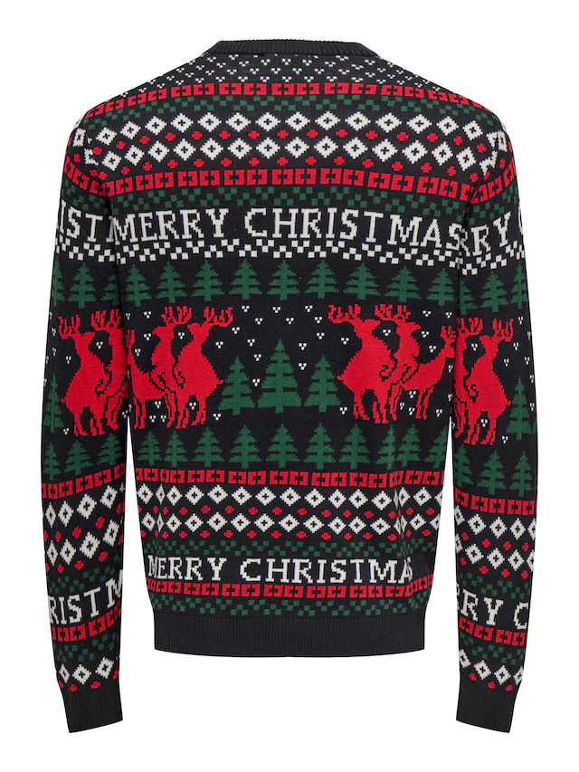 ONLY & SONS Rundhalspullover »ONSX-MAX REG DEER CREW KNIT«