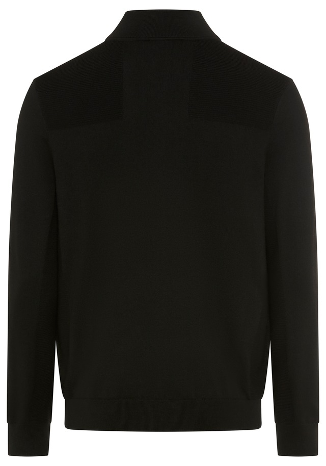 BOSS GREEN Strickpullover Stehkragen mit Reißverschluss, Regular Fit, Woll-Anteil
