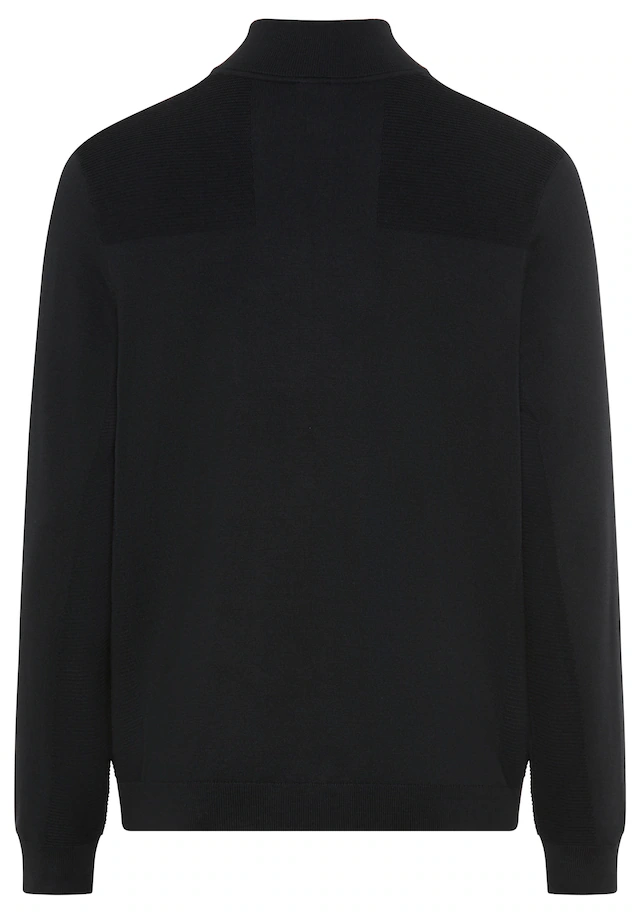 BOSS GREEN Strickpullover Stehkragen mit Reißverschluss, Regular Fit, Woll-Anteil
