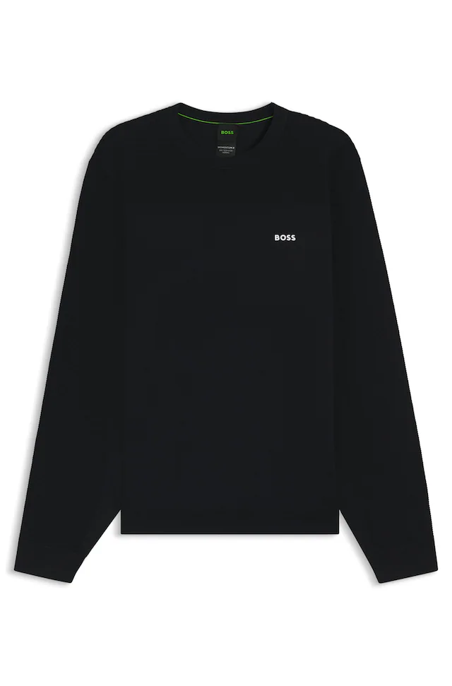 BOSS GREEN Strickpullover »KN Momentum-X CN« Rundhalsausschnitt, Regular Fit, kontrast HD-Logo
