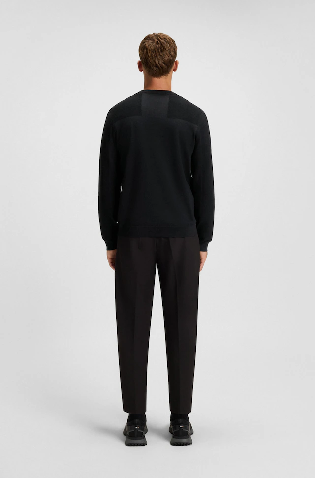 BOSS GREEN Strickpullover »KN Momentum-X CN« Rundhalsausschnitt, Regular Fit, kontrast HD-Logo