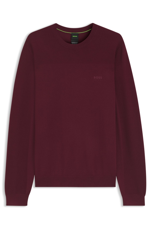 BOSS GREEN Strickpullover »KN Momentum-X CN« Rundhalsausschnitt, Regular Fit, kontrast HD-Logo