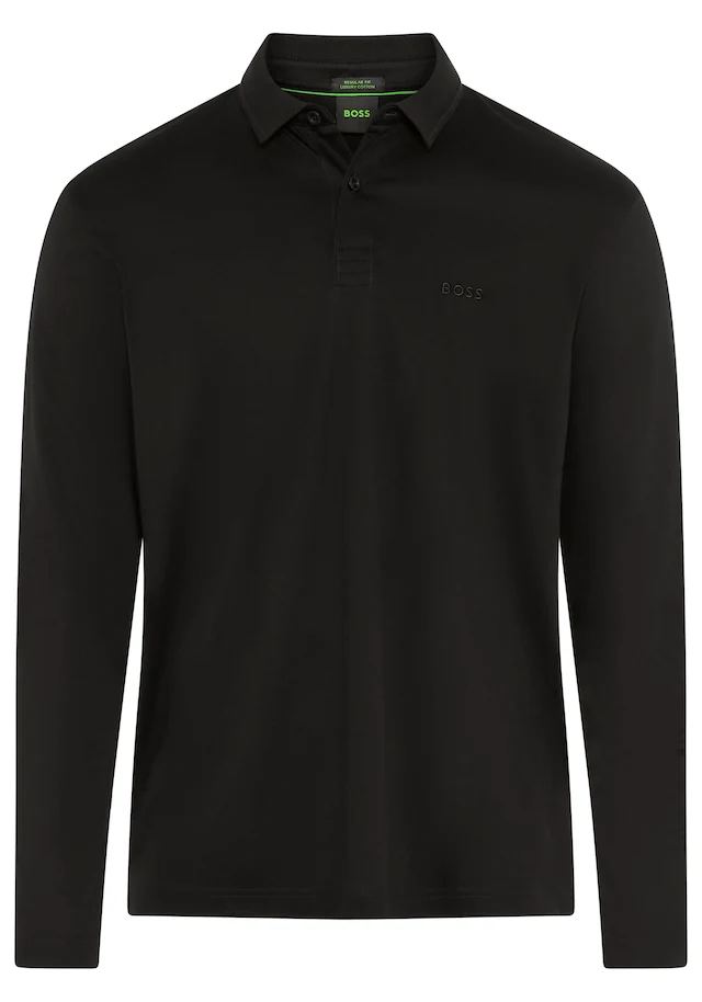 BOSS GREEN Langarm-Poloshirt »Pirol« Langarm, regular fit, Logo-Stickerei