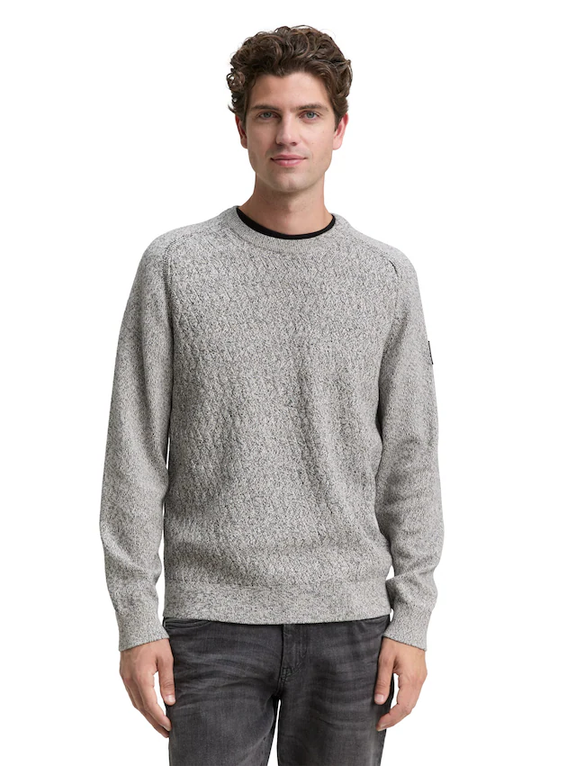 TOM TAILOR Strickpullover mit Logo Stickerei am Arm