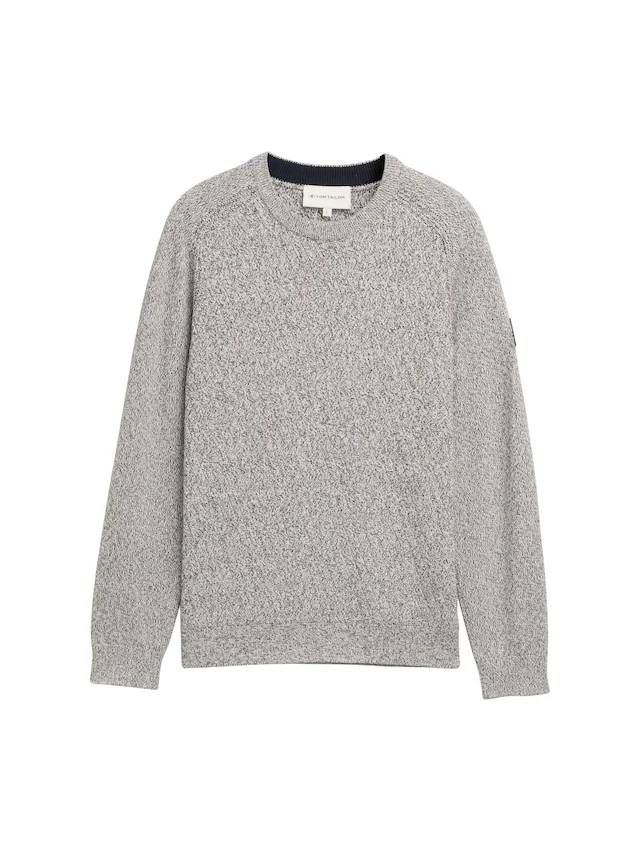 TOM TAILOR Strickpullover mit Logo Stickerei am Arm