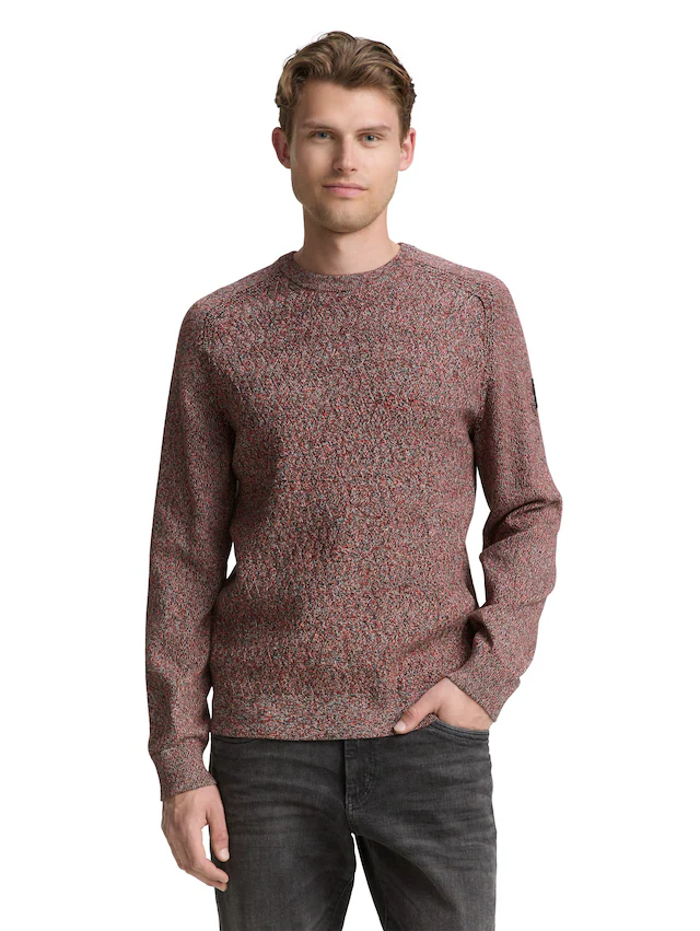TOM TAILOR Strickpullover mit Logo Stickerei am Arm