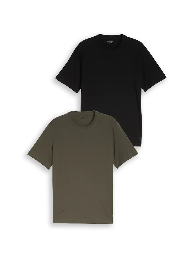 TOM TAILOR T-Shirt Packung, 2 mit Logo Print