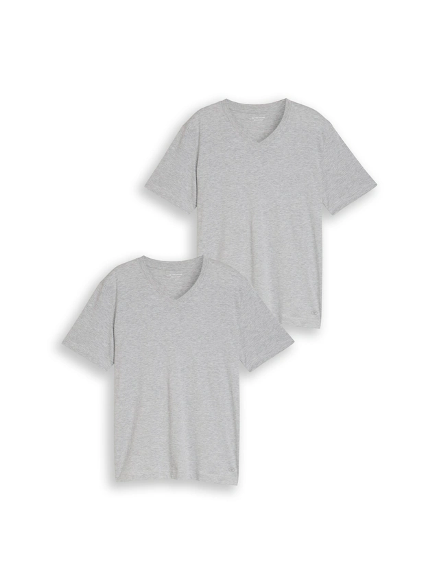 TOM TAILOR T-Shirt Packung, 2 mit V-Ausschnitt, Doppelpack