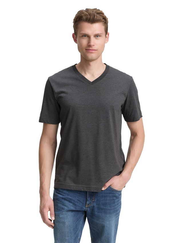 TOM TAILOR T-Shirt Packung, 2 mit V-Ausschnitt, Doppelpack