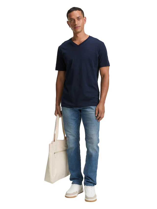 TOM TAILOR T-Shirt Packung, 2 mit V-Ausschnitt, Doppelpack