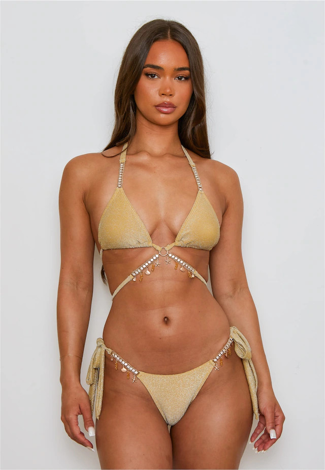 Moda Minx Bikini-Hose »Lumiere Seychelles« Panty, 1 Stk. mit Glitzersteinchen und Anhängern