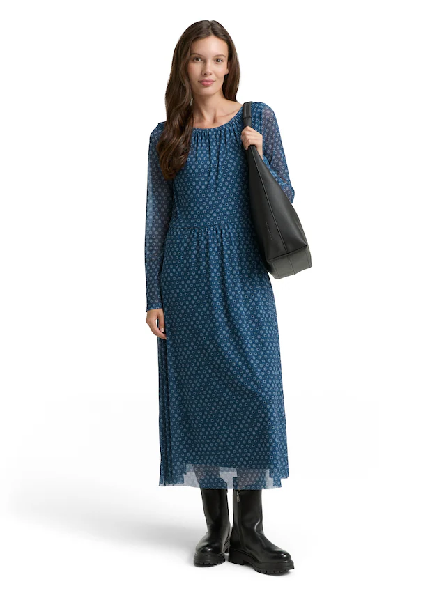 TOM TAILOR Meshkleid »Regular midi« mit Muster