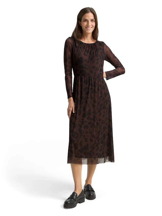 TOM TAILOR Meshkleid »Regular midi« mit Muster