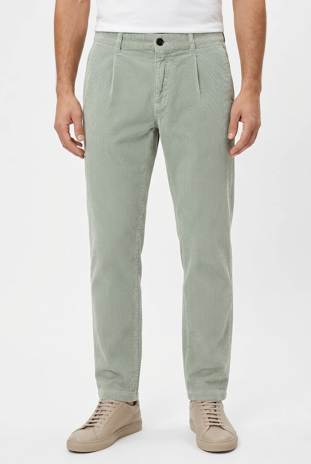 BOSS ORANGE Cordhose »Pleated« tapered fit, Feincord-Qualität, Bundfalte