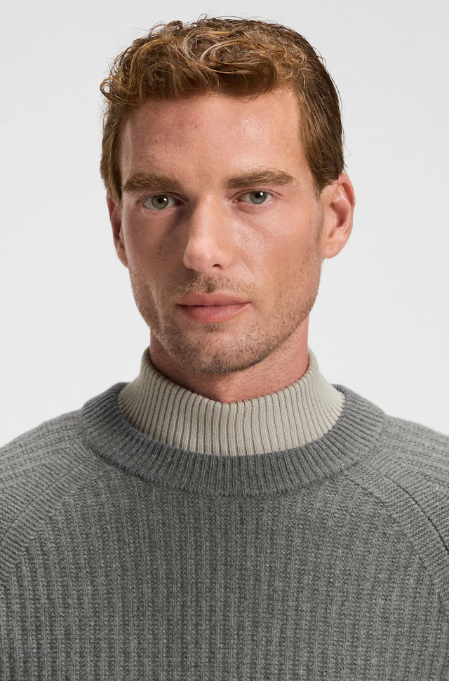 BOSS ORANGE Strickpullover »Klacier« mit Schurwolle, Relaxed Fit, Rippstrick