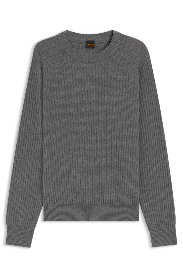 BOSS ORANGE Strickpullover »Klacier« mit Schurwolle, Relaxed Fit, Rippstrick