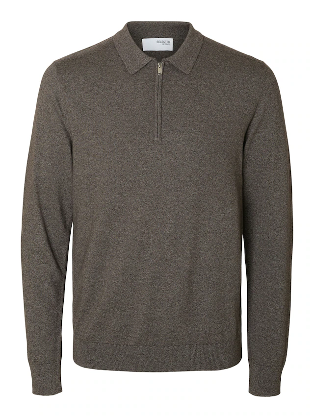 SELECTED Polokragenpullover »SLHBERG LS HALF ZIP POLO NOOS«