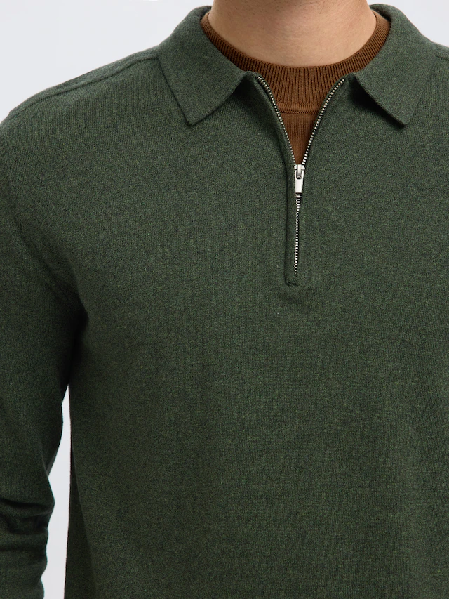 SELECTED Polokragenpullover »SLHBERG LS HALF ZIP POLO NOOS«