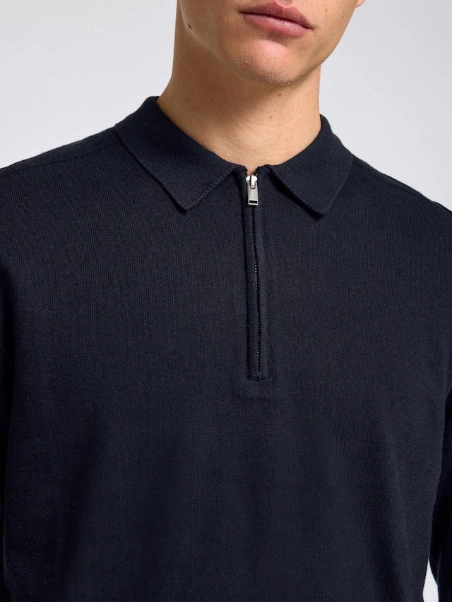 SELECTED Polokragenpullover »SLHBERG LS HALF ZIP POLO NOOS«