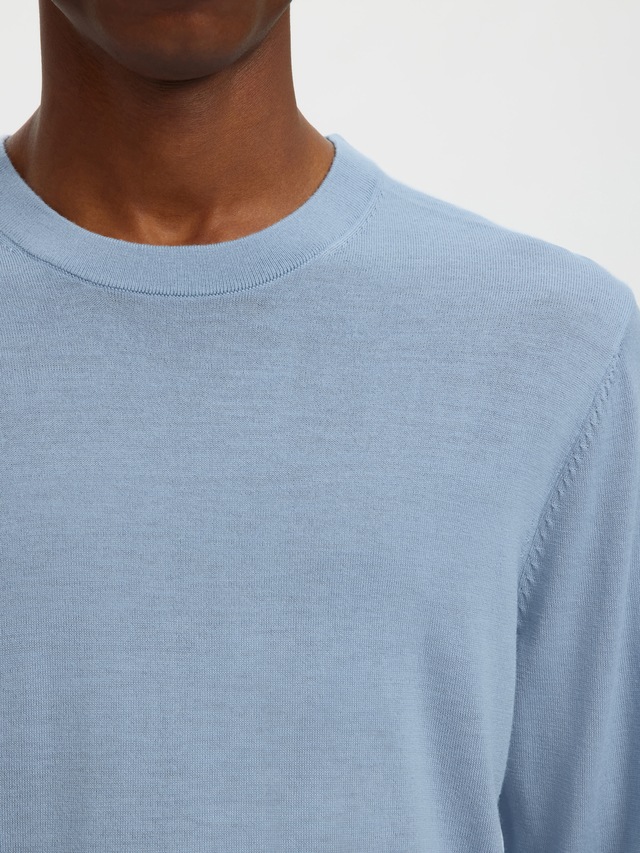 SELECTED Rundhalspullover »SLHTRAY LS KNIT MERINO CREW NECK NOOS« Wolle, regular fit