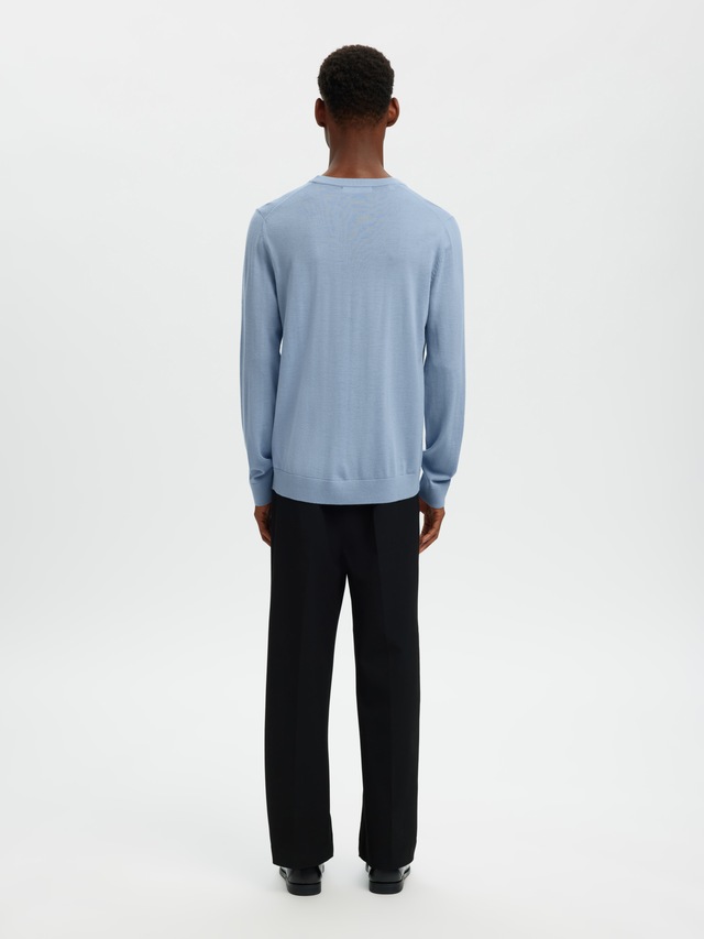 SELECTED Rundhalspullover »SLHTRAY LS KNIT MERINO CREW NECK NOOS« Wolle, regular fit