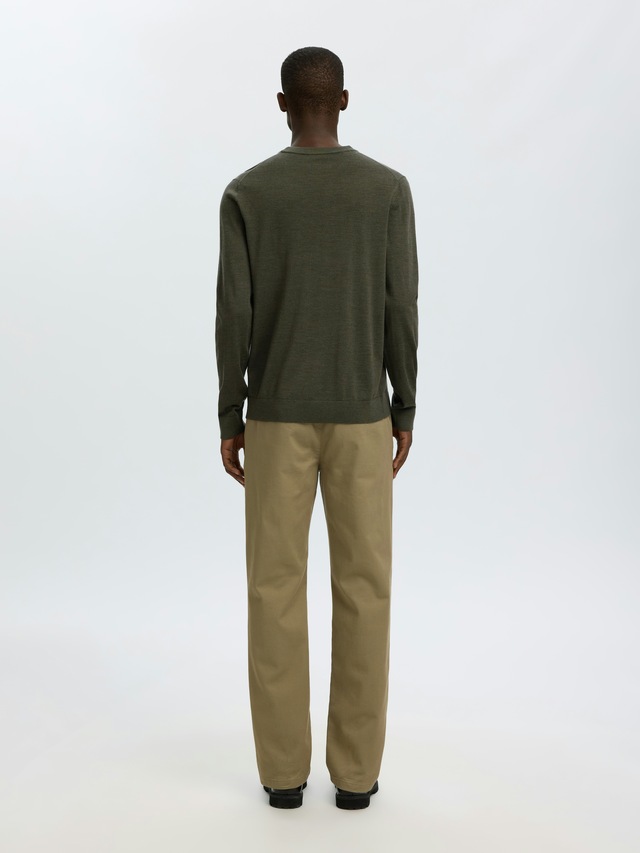 SELECTED Rundhalspullover »SLHTRAY LS KNIT MERINO CREW NECK NOOS« Wolle, regular fit