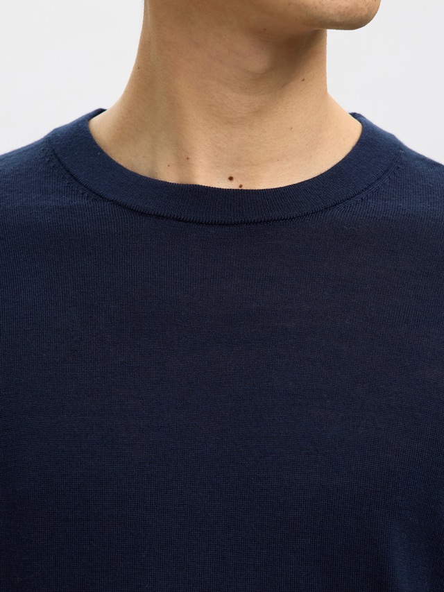 SELECTED Rundhalspullover »SLHTRAY LS KNIT MERINO CREW NECK NOOS« Wolle, regular fit
